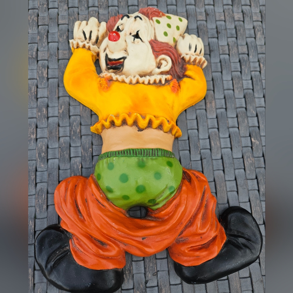 Vintage Homco Clown Plastic Wall Plaques Collectible Wall Decor Scary Creepy - Picture 7 of 15